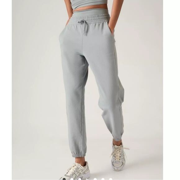 Athleta Storm Cloud Retro Terry Mid Rise Joggers - Picture 1 of 8
